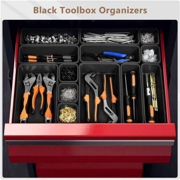 46 Piece Tool Box Organizer Set Drawer Trays Storage for Garage Office Desk - Picture 4 of 8